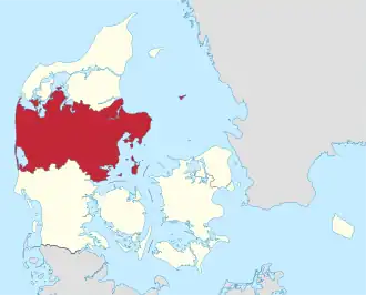 Kaart van Midtjylland