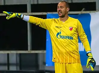 Milan Borjan spelend voor Rode Ster Belgrado in 2018