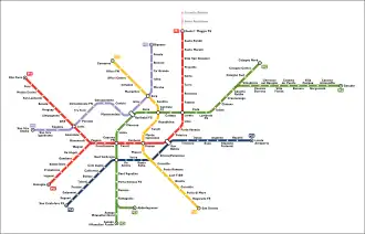 Netwerkkaart van de Metro van Milaan