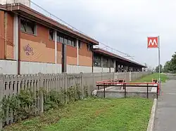 De toegang bij het P&R-terrein