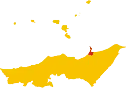 Locatie van Milazzo in Messina (ME)