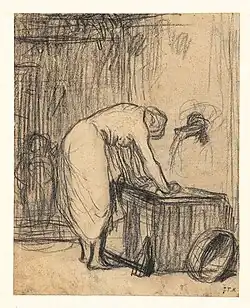 Jean-François Millet: Vrouw aan de was, Museum Boijmans van Beuningen, Rotterdam