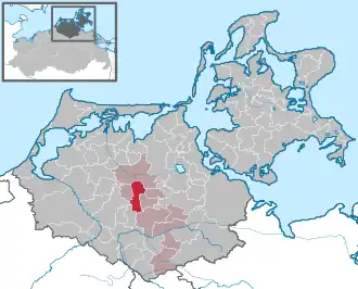 Kaart van Millienhagen-Oebelitz