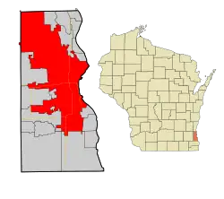 Locatie van Milwaukee