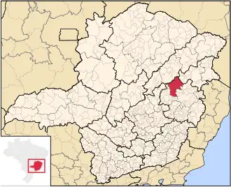 Ligging van de Braziliaanse microregio Peçanha in Minas Gerais