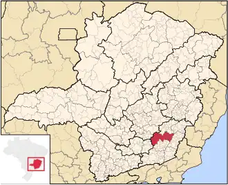 Ligging van de Braziliaanse microregio Viçosa in Minas Gerais