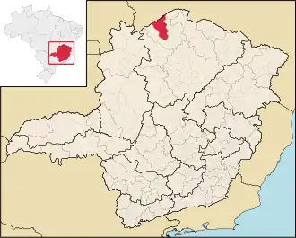 Kaart van Bonito de Minas