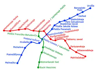 Metrokaart van Minsk