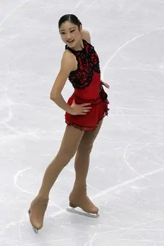 Mirai Nagasu tijdens de Olympische Winterspelen 2010