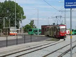 Keerlus aan het nieuwe eindpunt Mirdzas Ķempes iela; 2013.