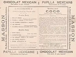 Hoofdattractie op een affiche van het Nouveau Cirque van Parijs op 24 februari 1896