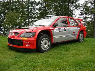 De Mitsubishi Lancer WRC uit 2004