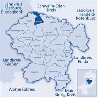 Kaart van Antrifttal