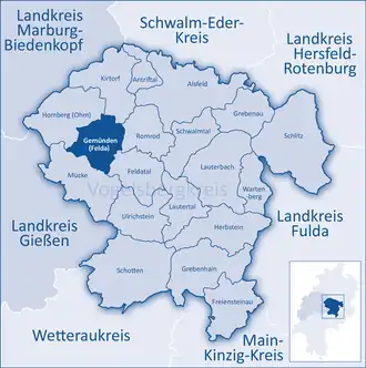 Kaart van Gemünden (Felda)