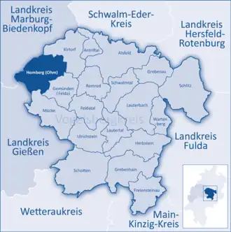 Kaart van Homberg (Ohm)