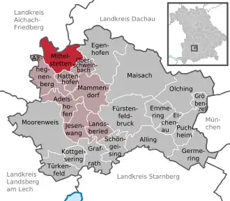 Kaart van Mittelstetten