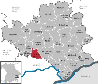 Kaart van Mitterskirchen