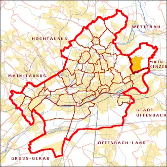 Kaart van Bergen-Enkheim