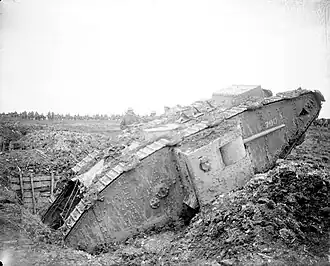 Een Mark II-tank bij Arras