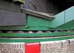 Rollenkruiwerk paltrok buitenzijde