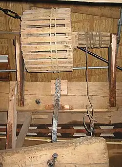 Vangtrommel van de molen De Hoop in Garderen. Molen is nu van de rem af