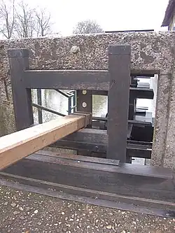 Schuif voor watertoevoer waterrad