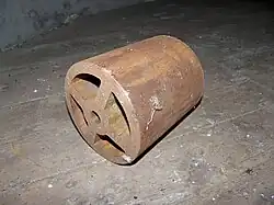 Conische gietijzeren kruirol van een rollenkruiwerk