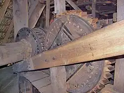 Wentelas en as voor aandrijving bijmolen