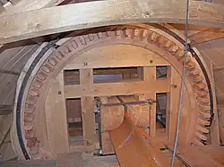 Bovenwiel met scharnierende vlaamse vang