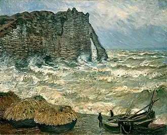 Monet - Mer agitée à Etretat - 1883