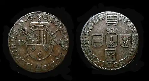 Luikse munt met afbeelding Van Bergen