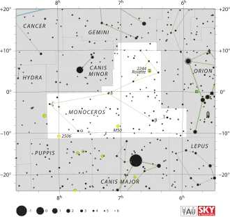 Alpha Monocerotis is de alpha ster in het sterrenbeeld Eenhoorn (Monoceros)