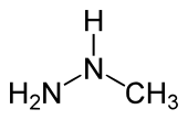 Structuurformule van methylhydrazine