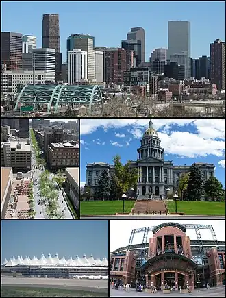 Een collage van Denver