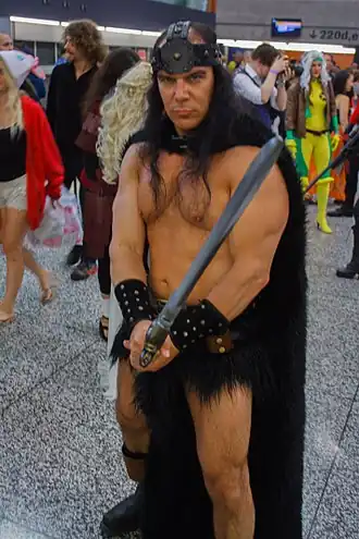 Cosplayer als Conan tijdens Montreal ComicCon 2016.