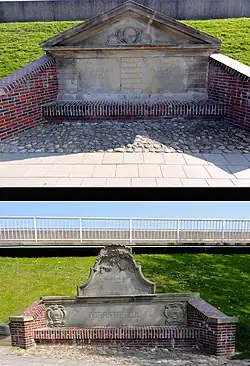 Monument op de plek waar de drie zijlen lagen[18]