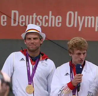 Moritz Fürste (links) met de gouden medaille van Londen, rechts Jan-Philipp Rabente