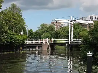 Morssingel nabij het Galgewater: zicht op de Morspoortbrug