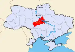 Locatie van Moryntsi in Oekraïne