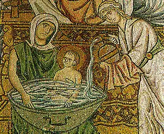 Een mozaïek in een Dafni-klooster