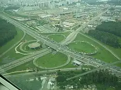 De M-9 (onderdeel van de E22) begint in Moskou