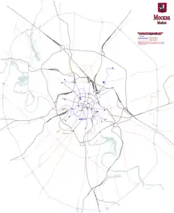 Het gezamenlijk paardentrambedrijf van Moskou tussen 1891 en 1901.