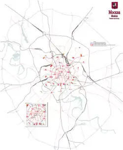 Het tramnet tussen 1910 en 1914.
