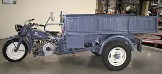 Ercole (ca. 1955). Let op de geforceerde koeling, mét ventilator op het vliegwiel, maar zonder windtunnel rond de cilinder