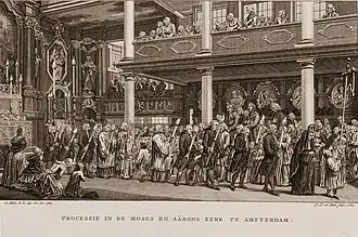 Processie in de Mozes en Aäronskerk (1784)