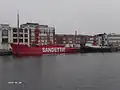 Het lichtschip Sandettié en de sleepboot L'Entreprenant