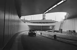 De autotunnel tijdens de opening op 1 mei 1969