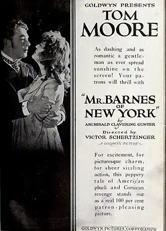 Advertentie voor Mr. Barnes of New York