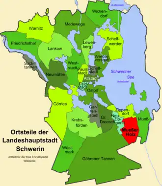 Kaart van Mueßer Holz