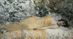 Rustende jonge vrouw